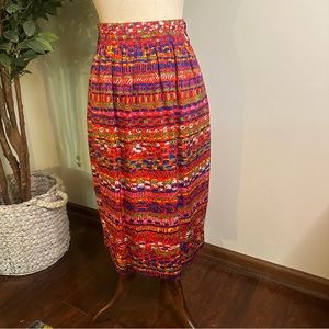 100% Silk Doncaster Abstract Print Skirt Set - Size 4